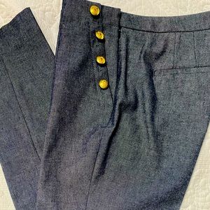 Banana Republic sailor-button embellished pocket pants.